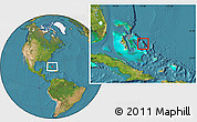 Satellite Location Map of Cat Island