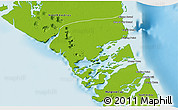 Physical 3D Map of Central Andros
