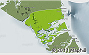 Physical 3D Map of Central Andros, semi-desaturated