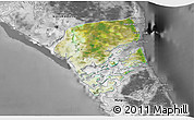Satellite 3D Map of Central Andros, desaturated