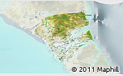 Satellite 3D Map of Central Andros, lighten