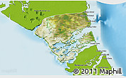 Satellite 3D Map of Central Andros, physical outside
