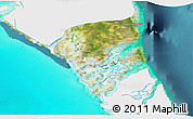 Satellite 3D Map of Central Andros, single color outside