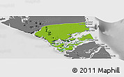 Physical Panoramic Map of Central Andros, desaturated