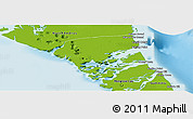 Physical Panoramic Map of Central Andros