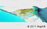 Satellite Panoramic Map of Central Andros, single color outside