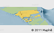 Savanna Style Panoramic Map of Central Andros, single color outside