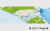 Shaded Relief Panoramic Map of Central Andros, physical outside