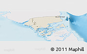 Shaded Relief Panoramic Map of Central Andros, single color outside