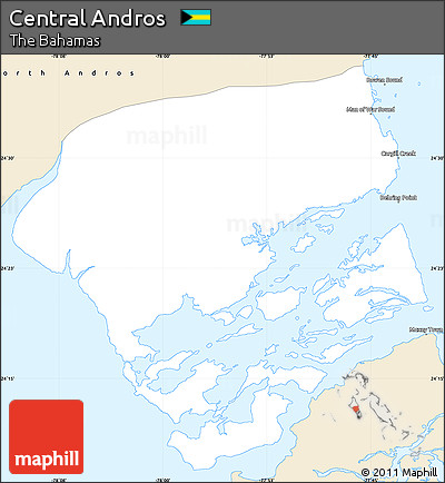 Classic Style Simple Map of Central Andros