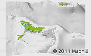 Physical 3D Map of Crooked Island, lighten, desaturated