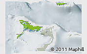 Physical 3D Map of Crooked Island, lighten, semi-desaturated