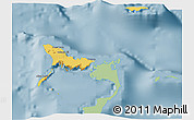 Savanna Style 3D Map of Crooked Island, single color outside
