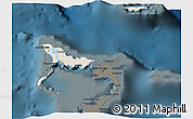 Shaded Relief 3D Map of Crooked Island, darken