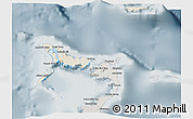 Shaded Relief 3D Map of Crooked Island, semi-desaturated