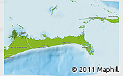 Physical 3D Map of East Grand Bahama