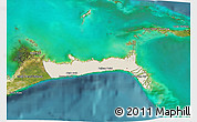 Shaded Relief 3D Map of East Grand Bahama, satellite outside