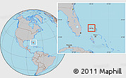 Gray Location Map of East Grand Bahama