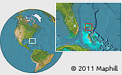 Satellite Location Map of East Grand Bahama
