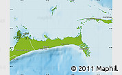 Physical Map of East Grand Bahama