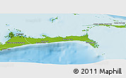 Physical Panoramic Map of East Grand Bahama