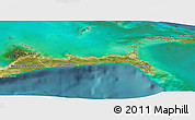 Satellite Panoramic Map of East Grand Bahama