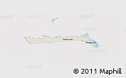 Shaded Relief Panoramic Map of East Grand Bahama, cropped outside