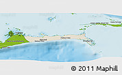 Shaded Relief Panoramic Map of East Grand Bahama, physical outside