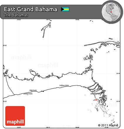 Blank Simple Map of East Grand Bahama