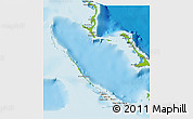 Shaded Relief 3D Map of Exuma, physical outside