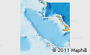 Shaded Relief 3D Map of Exuma, political outside