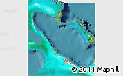 Shaded Relief 3D Map of Exuma, satellite outside