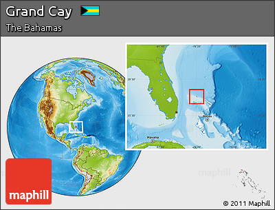 Physical Location Map of Grand Cay, highlighted country
