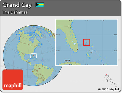 Savanna Style Location Map of Grand Cay