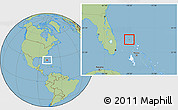 Savanna Style Location Map of Grand Cay, highlighted country