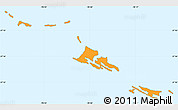 Political Simple Map of Grand Cay, single color outside