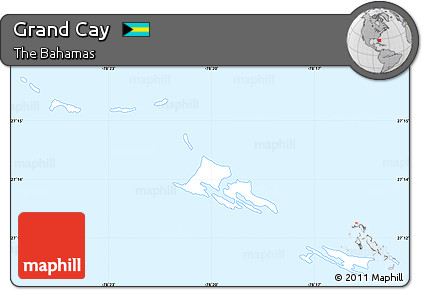 Silver Style Simple Map of Grand Cay