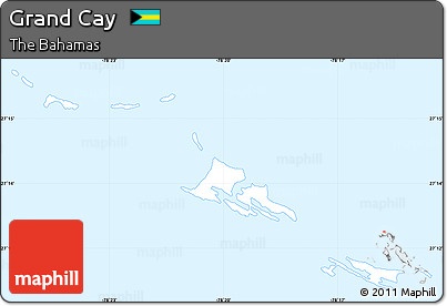 Silver Style Simple Map of Grand Cay