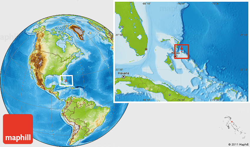 Physical Location Map of Harbour Island