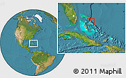 Satellite Location Map of Harbour Island, within the entire country