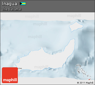 Classic Style 3D Map of Inagua, single color outside