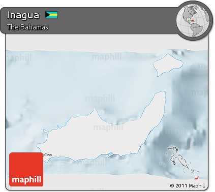 Gray 3D Map of Inagua, single color outside