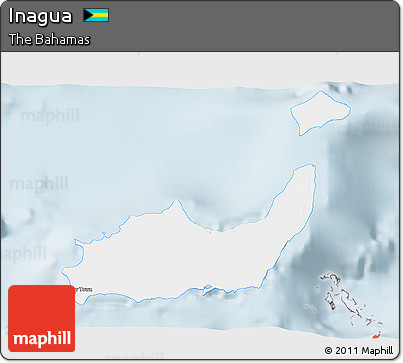 Gray 3D Map of Inagua, single color outside