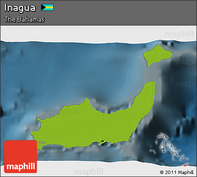 Physical 3D Map of Inagua, darken