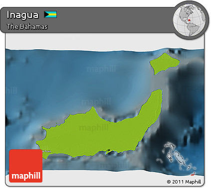 Physical 3D Map of Inagua, darken