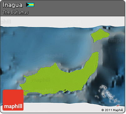 Physical 3D Map of Inagua, darken