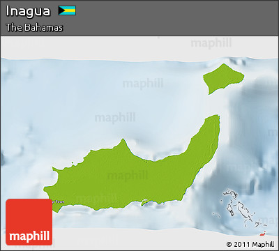 Physical 3D Map of Inagua, lighten