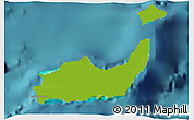 Physical 3D Map of Inagua, satellite outside