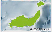 Physical 3D Map of Inagua, semi-desaturated