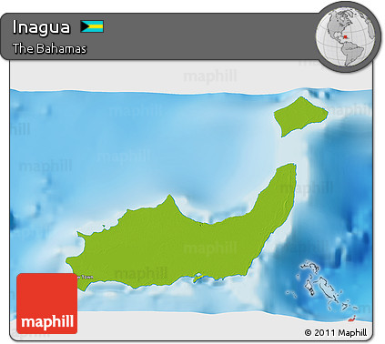 Physical 3D Map of Inagua, single color outside